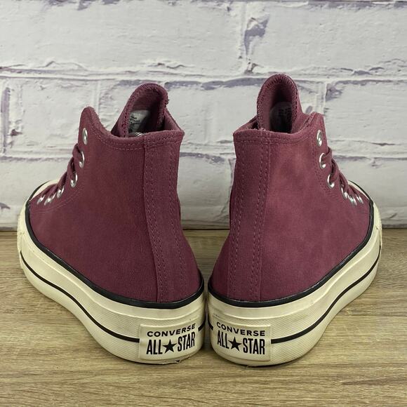 Converse Women's Sneakers in Burgundy and Cream - Picture 4 of 9
